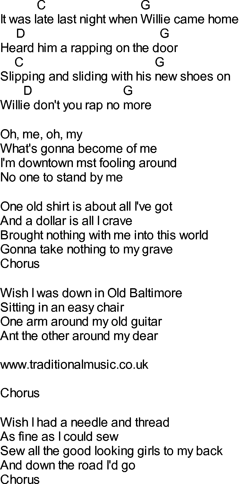 Bluegrass songs with chords - Way Downtown